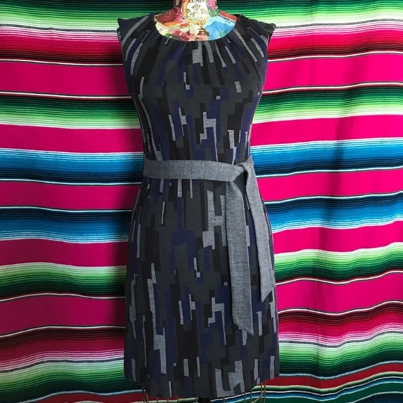 Banana Republic Graphic Geo Print Knit Dress Belte - Picture 1 of 8
